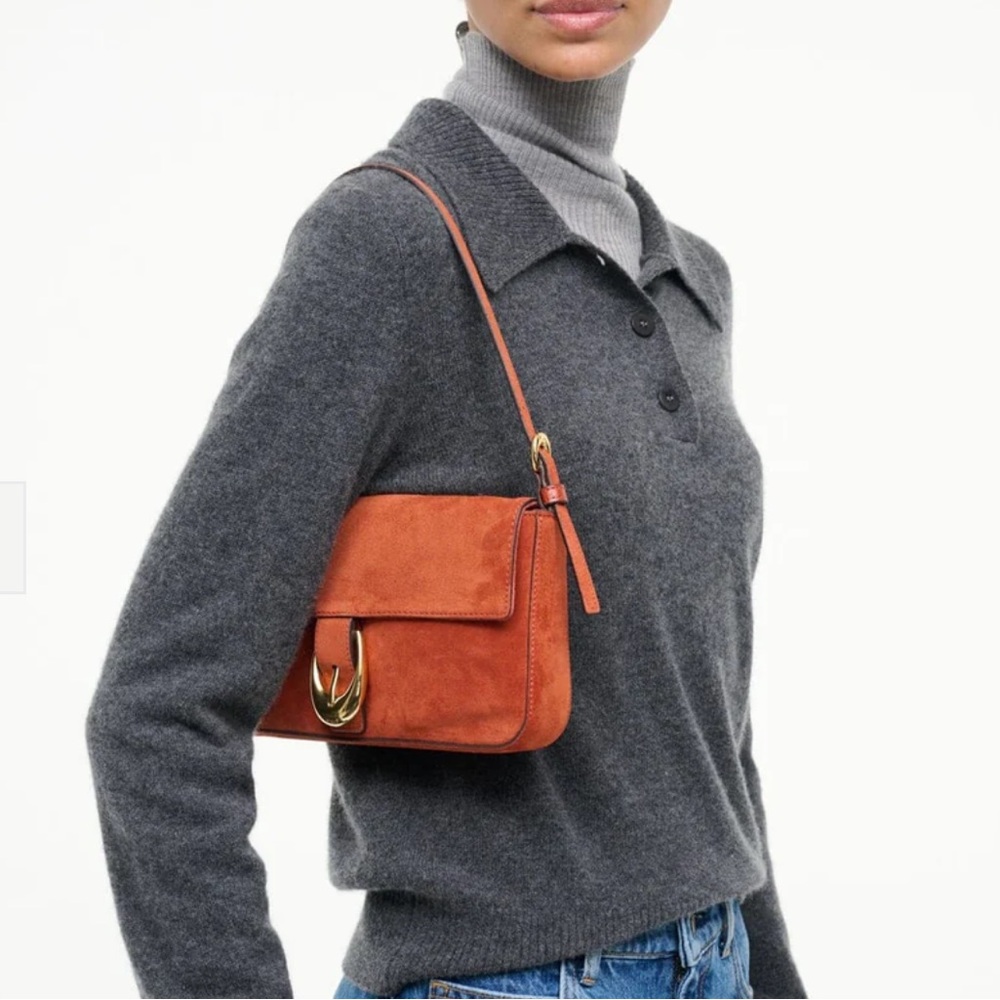 STAUD Harlow Bag in Auburn Suede - Picture 5 of 11